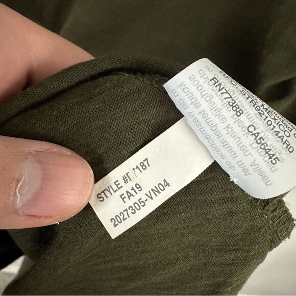 Madewell Army Green Whisper Cotton Turtleneck Tee Size Medium Minimalist Casual - Picture 10 of 14